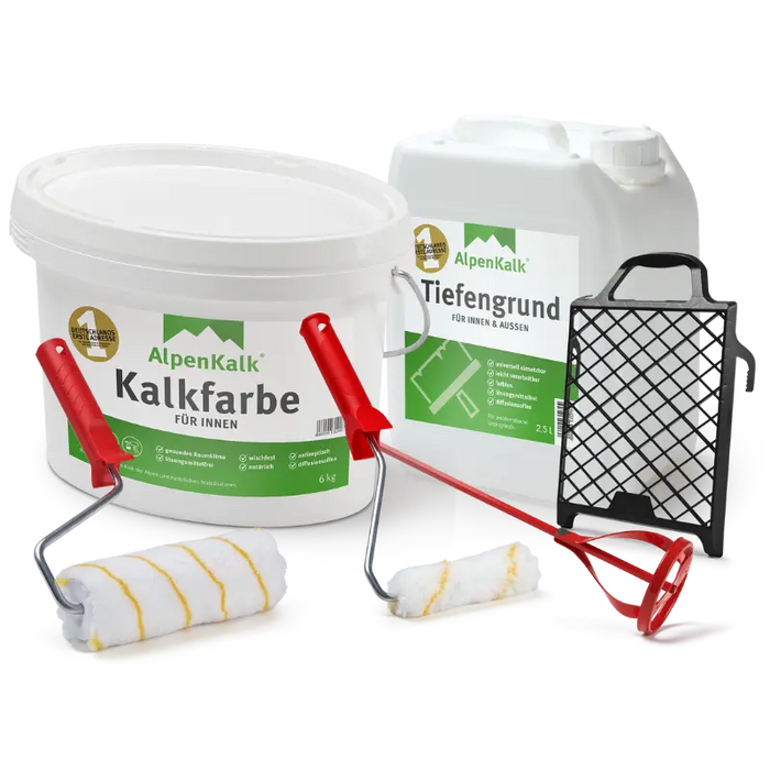 Kalkfarbe INNEN 6 kg (ca. 30 m ²) Starterpaket