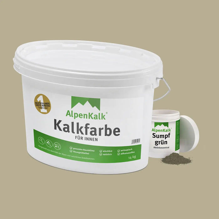 Kalkfarbe INNEN Sumpf-Grün 14 kg (65 m²)