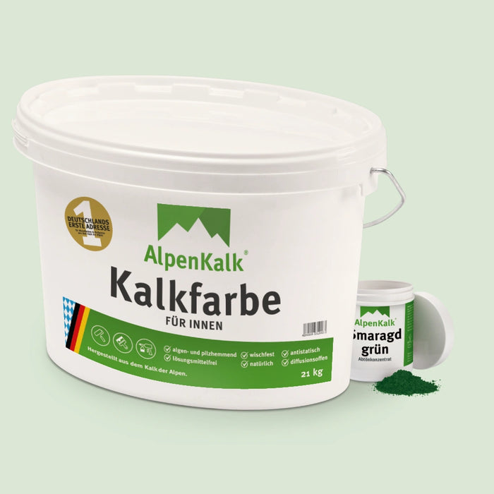 Kalkfarbe INNEN 21 kg Smaragd-Grün (100 m²)