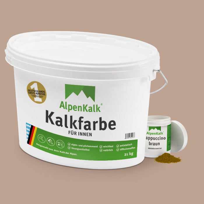 Kalkfarbe INNEN 21 kg Cappuccino-Braun (100 m²)