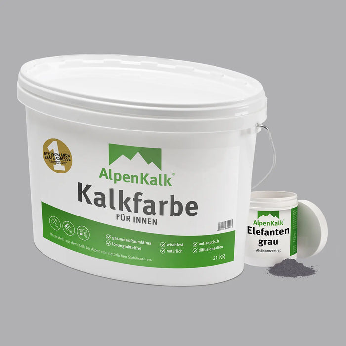 Kalkfarbe INNEN Elefanten-Grau 21 kg (100 m²)