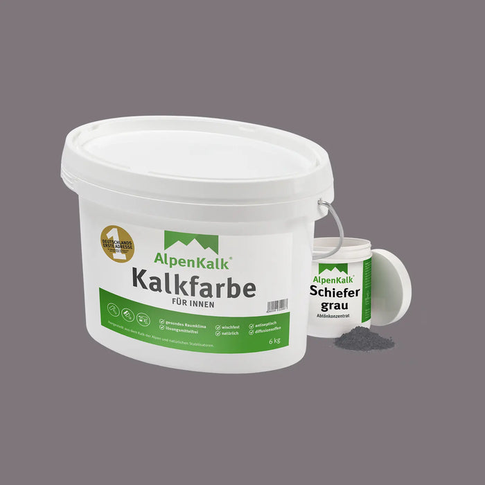 Kalkfarbe INNEN Schiefer-Grau 6 kg (30 m²)