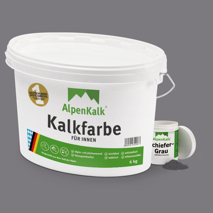 Kalkfarbe INNEN Schiefer-Grau 6 kg (30 m²)