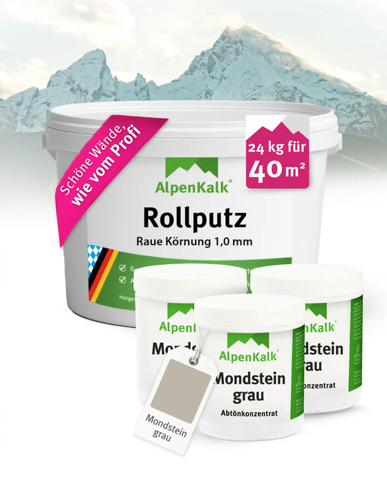 Rollputz RAU 24 kg Mondstein-Grau
