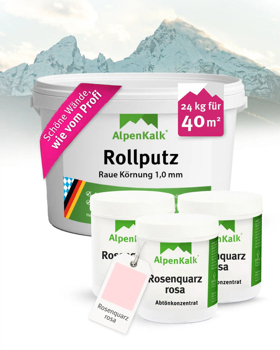 Rollputz RAU 24 kg Rosenquarz-Rosa