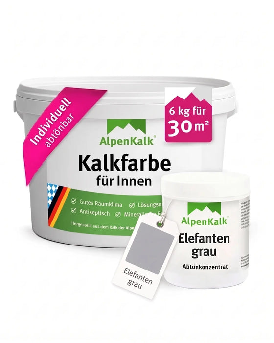 Kalkfarbe INNEN Elefanten-Grau 6 kg (30 m²)