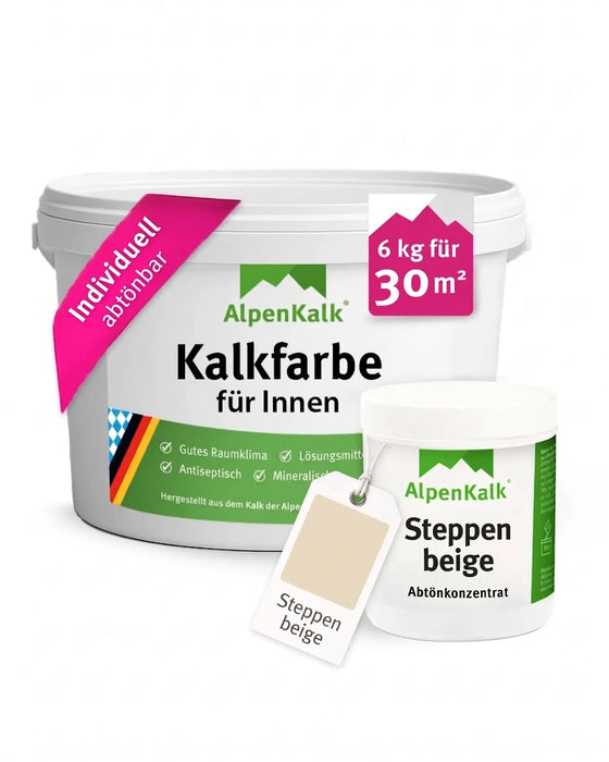 Kalkfarbe INNEN Steppen-Beige 6 kg (30 m²)