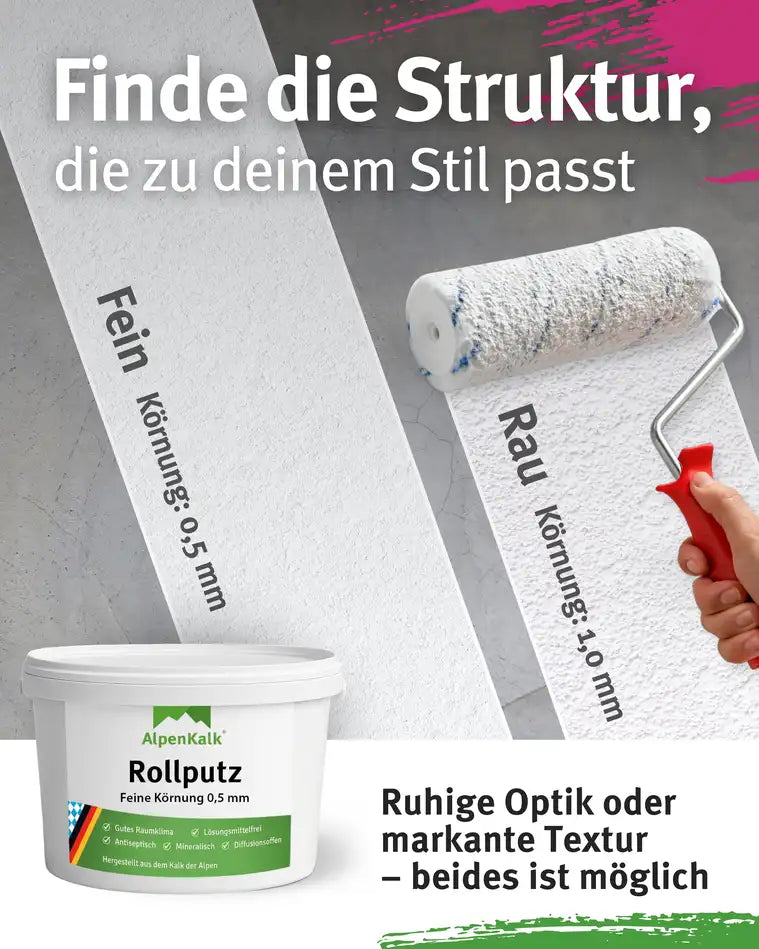 Rollputz fein (0,5 mm) jetzt 7 kg (5+2) / ca. 20 m²
