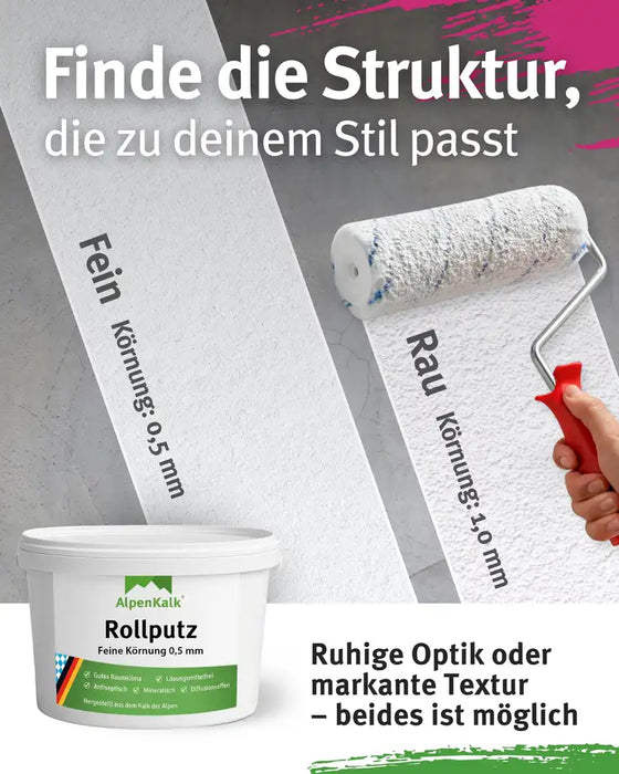 Rollputz fein (0,5 mm) jetzt 7 kg (5+2) / ca. 20 m²