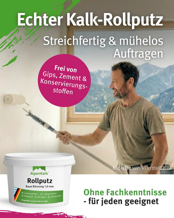Rollputz rau (1,0 mm) jetzt 7 kg (5+2) / ca. 12 m²