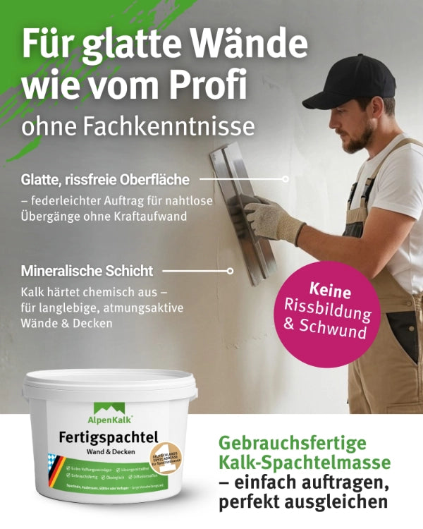 AlpenKalk Fertigspachtel jetzt 1,5 kg (1 + 0,5)