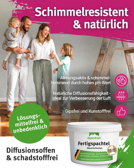 AlpenKalk Fertigspachtel jetzt 4 kg (3 + 1 kg)