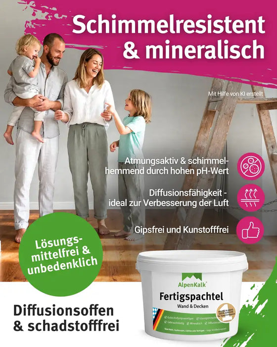AlpenKalk Fertigspachtel jetzt 4 kg (3 + 1 kg)