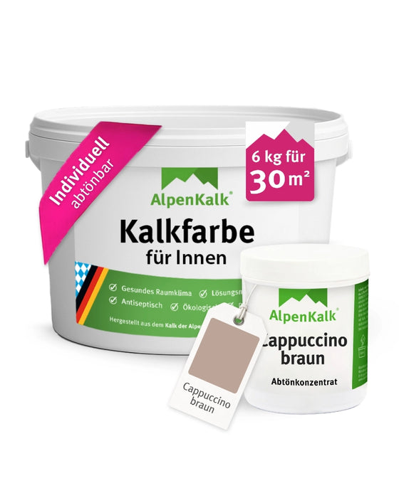 Kalkfarbe INNEN 6 kg Cappuccino-Braun (30 m²)