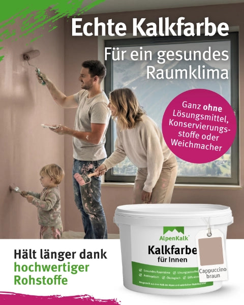 Kalkfarbe INNEN 14 kg Cappuccino-Braun (65 m²)