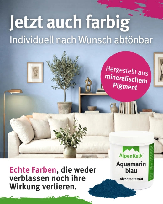 Kalkfarbe INNEN 21 kg Aquamarin-Blau (100 m²)
