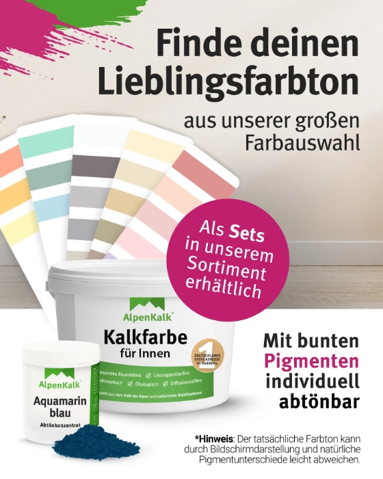 Kalkfarbe INNEN 21 kg Aquamarin-Blau (100 m²)