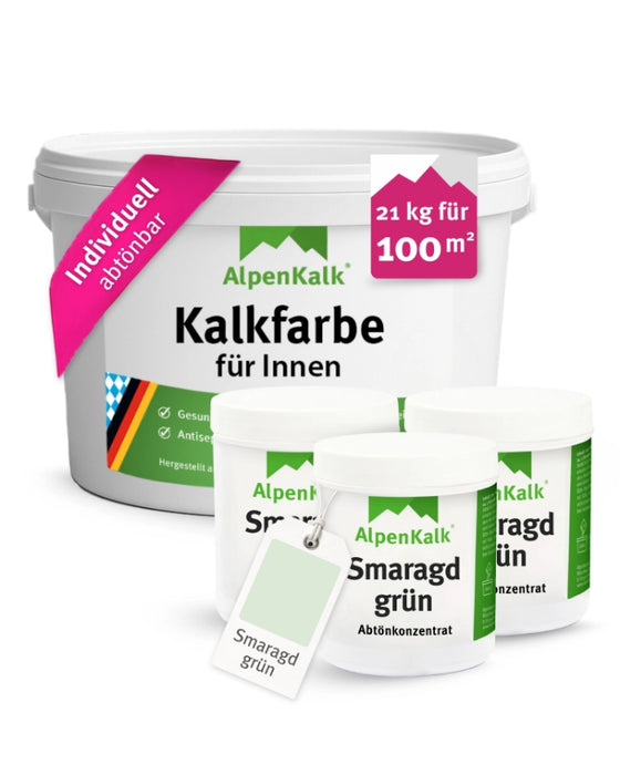 Kalkfarbe INNEN 21 kg Smaragd-Grün (100 m²)