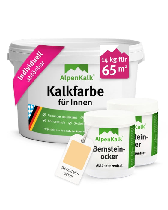 Kalkfarbe INNEN 14 kg Bernstein-Ocker (65 m²)