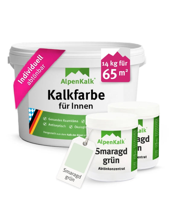 Kalkfarbe INNEN 14 kg Smaragd-Grün (65 m²)