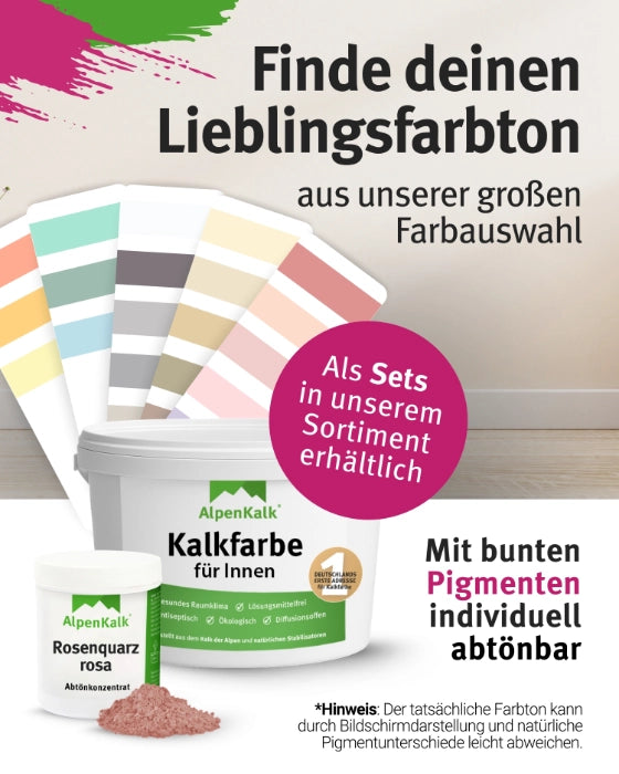 Kalkfarbe INNEN 14 kg Rosenquarz-Rosa (65 m²)