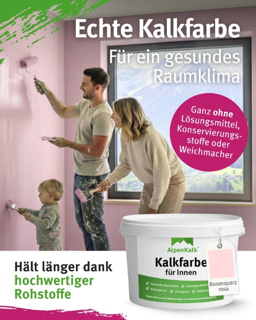 Kalkfarbe INNEN 14 kg Rosenquarz-Rosa (65 m²)