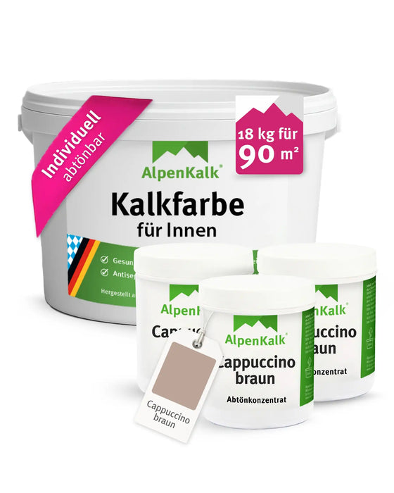 Kalkfarbe INNEN 18 kg Cappuccino-Braun (90 m²)