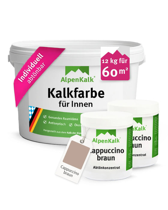 Kalkfarbe INNEN 12 kg Cappuccino-Braun (60 m²)
