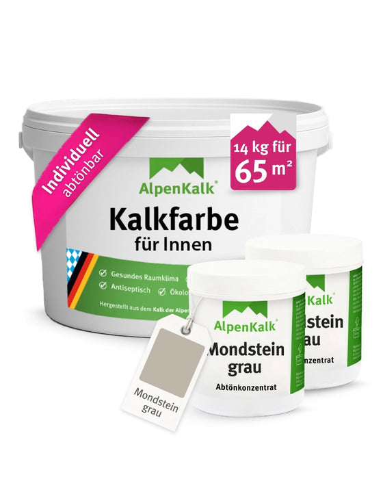 Kalkfarbe INNEN 14 kg Mondstein-Grau (65 m²)