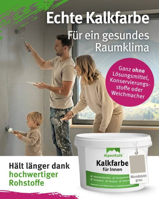 Kalkfarbe INNEN 14 kg Mondstein-Grau (65 m²)