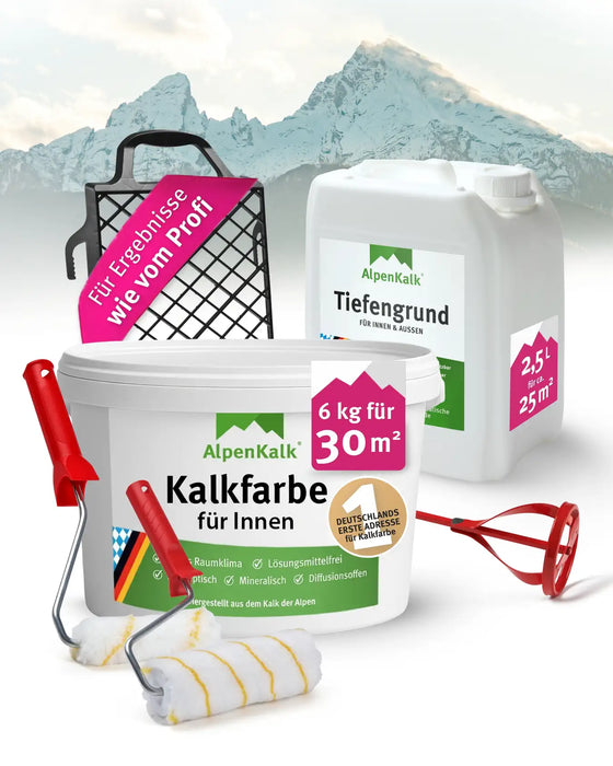 Kalkfarbe INNEN 6 kg (ca. 30 m ²) Starterpaket