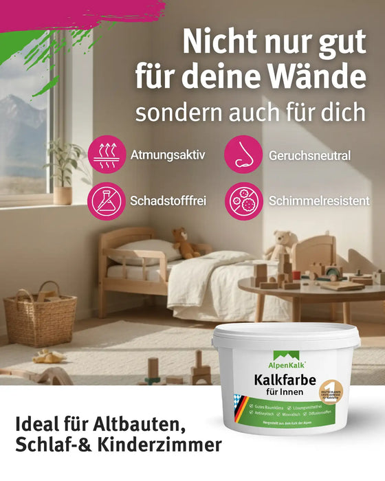 Kalkfarbe INNEN 6 kg (ca. 30 m ²) Starterpaket