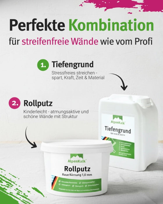 Rollputz RAU 7 kg (ca. 12 m²) Starterpaket