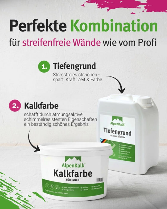 Kalkfarbe INNEN 14 kg (ca. 65 m ²) Starterpaket
