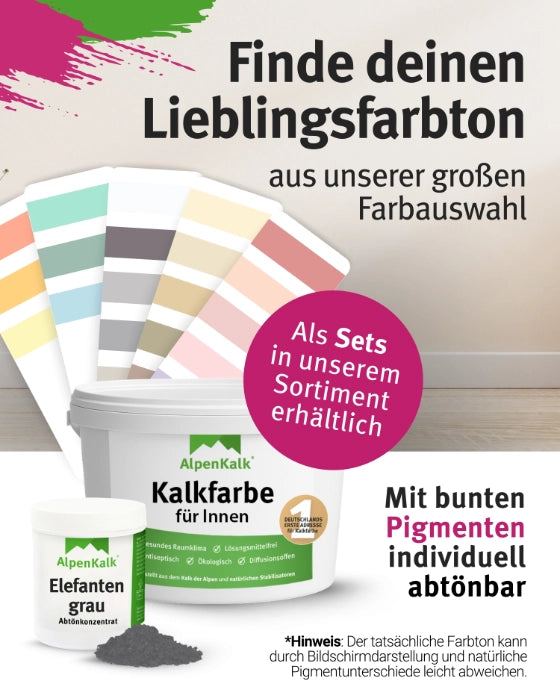 Kalkfarbe INNEN Elefanten-Grau 14 kg (65 m²)
