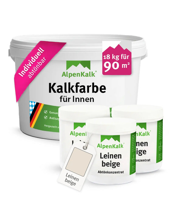 Kalkfarbe INNEN Leinen-Beige 18 kg (90 m²)