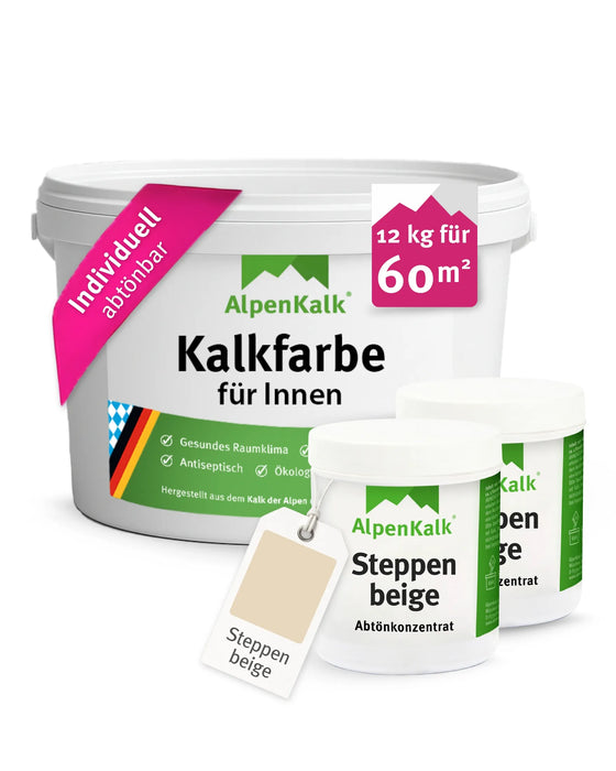 Kalkfarbe INNEN Steppen-Beige 12 kg (60 m²)