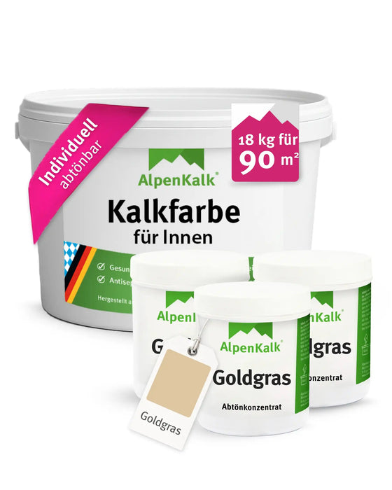 Kalkfarbe INNEN Gold-Gras 18 kg (90 m²)