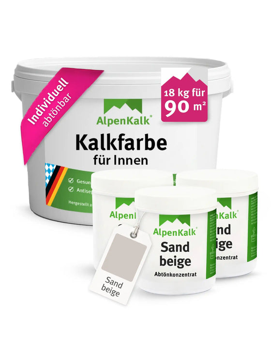 Kalkfarbe INNEN Sand-Beige 18 kg (90 m²)