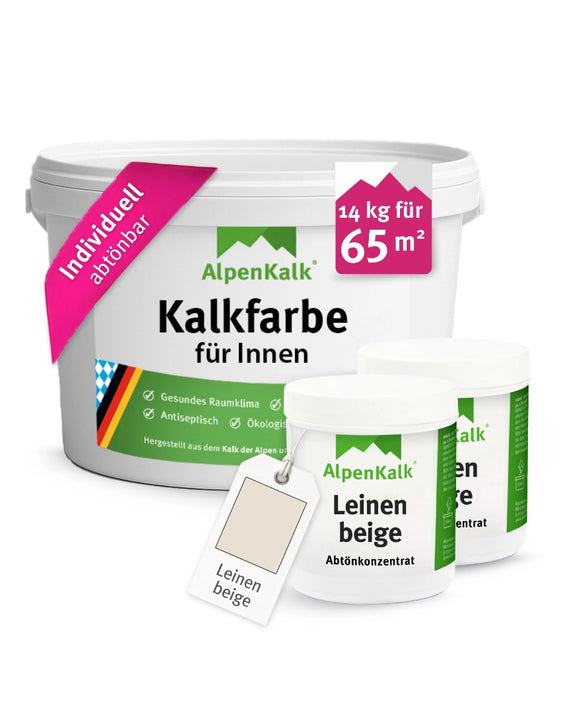 Kalkfarbe INNEN Leinen-Beige 14 kg (65 m²)