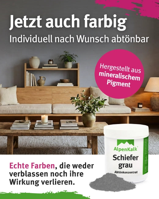 Kalkfarbe INNEN Schiefer-Grau 14 kg (65 m²)