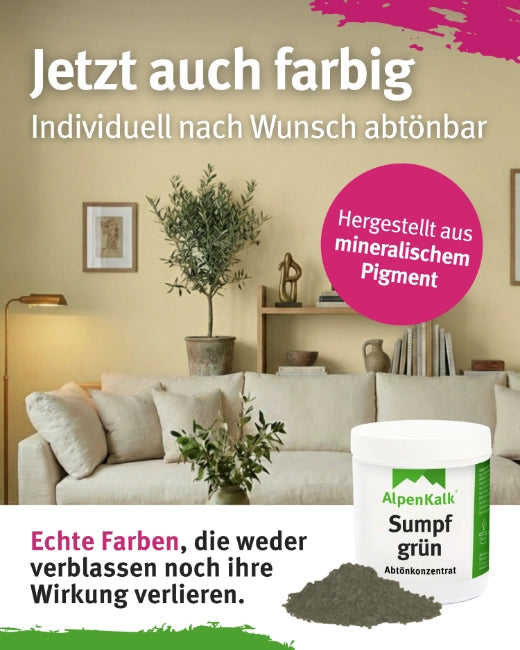 Kalkfarbe INNEN Sumpf-Grün 14 kg (65 m²)