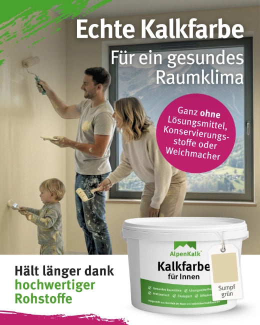 Kalkfarbe INNEN Sumpf-Grün 14 kg (65 m²)