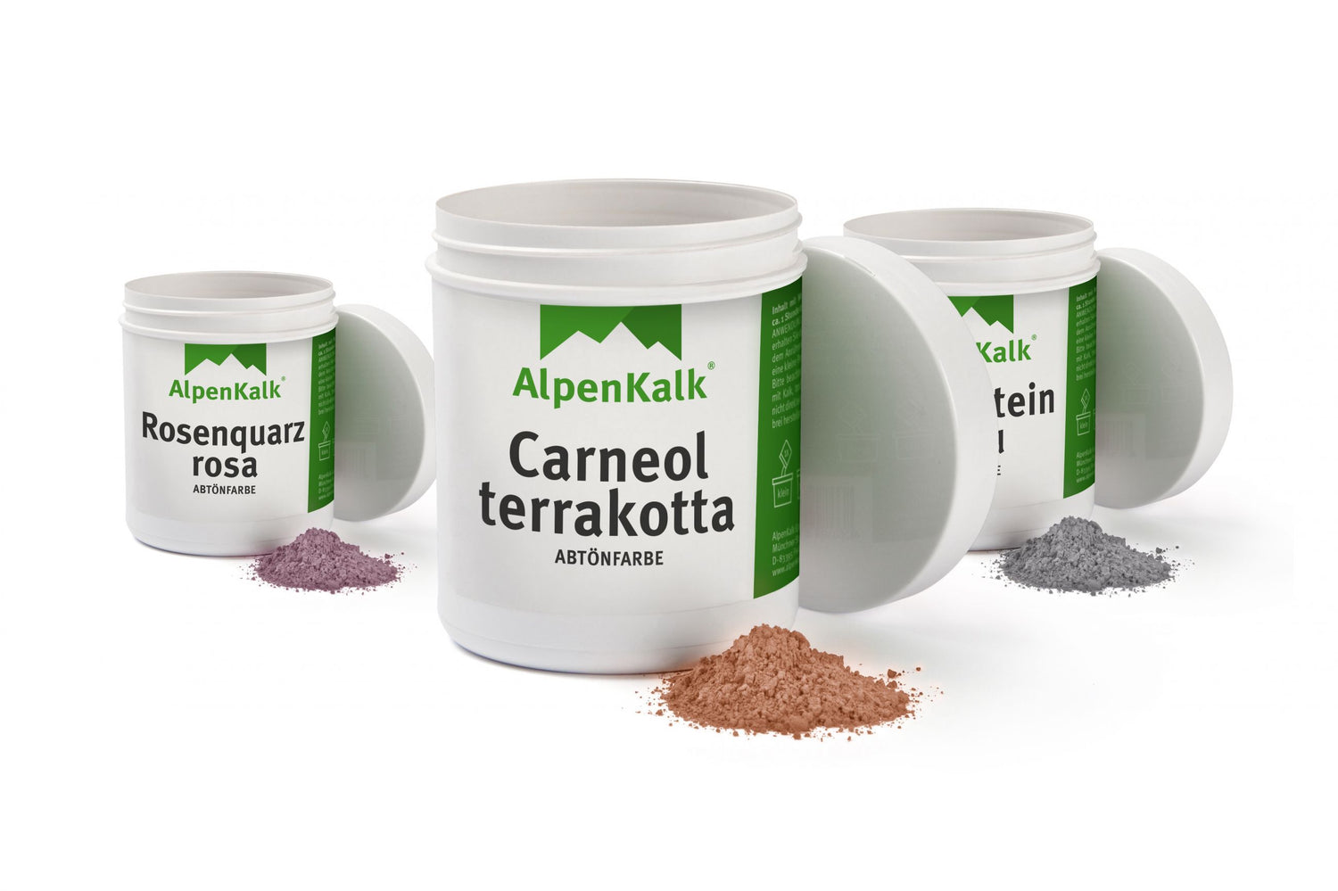Beispiele von Abtoenpigmenten von AlpenKalk