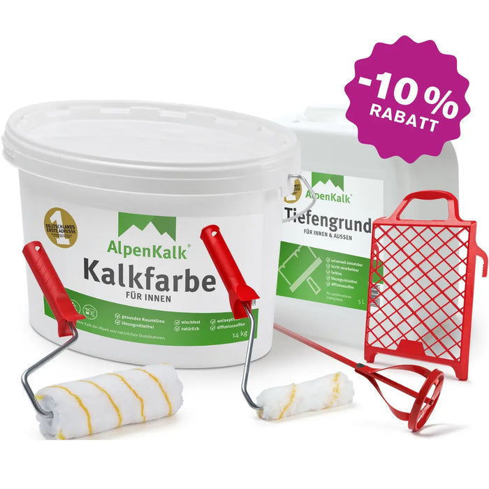 Kalkfarbe INNEN 14 kg (ca. 65 m ²) Starterpaket