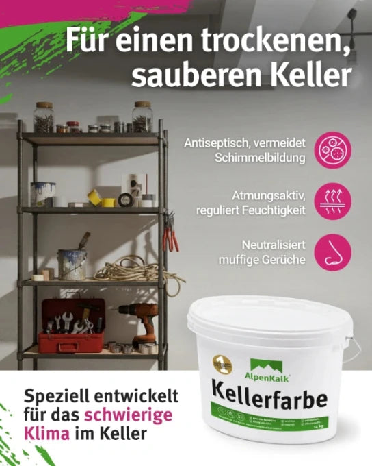 Kellerfarbe - Kalkfarbe 14 kg  / ca. 70 m²