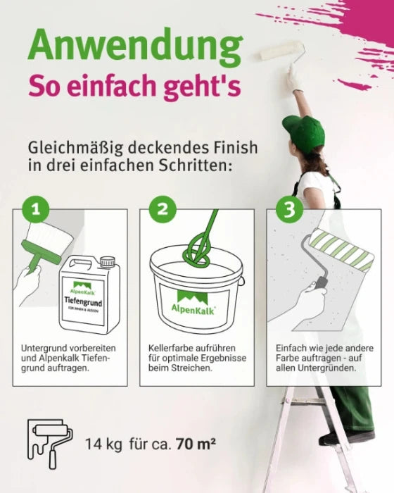 Kellerfarbe - Kalkfarbe 14 kg  / ca. 70 m²