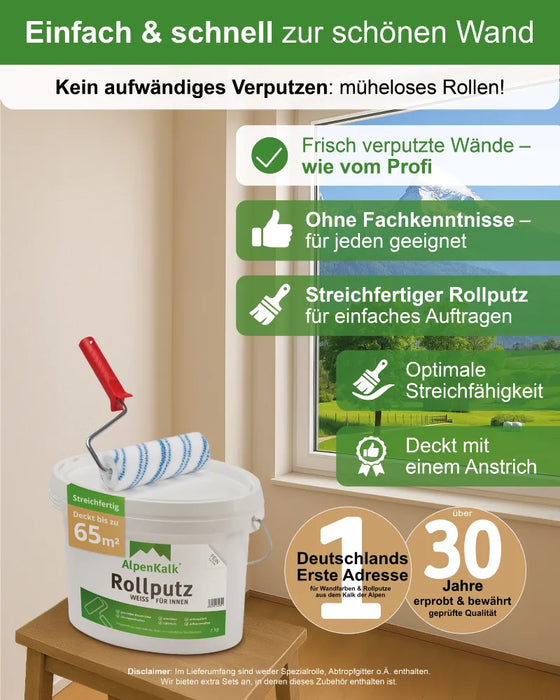 Rollputz rau (1,0 mm) jetzt 7 kg (5+2) / ca. 12 m²