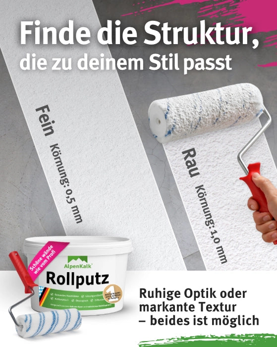 Rollputz rau (1,0 mm) jetzt 24 kg (20+4) / ca. 40 m²