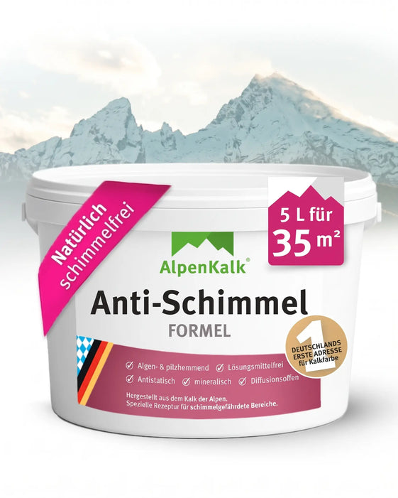Anti-Schimmelfarbe - Kalkfarbe mit Anti-Schimmel-Formel  5l / ca. 35 m²